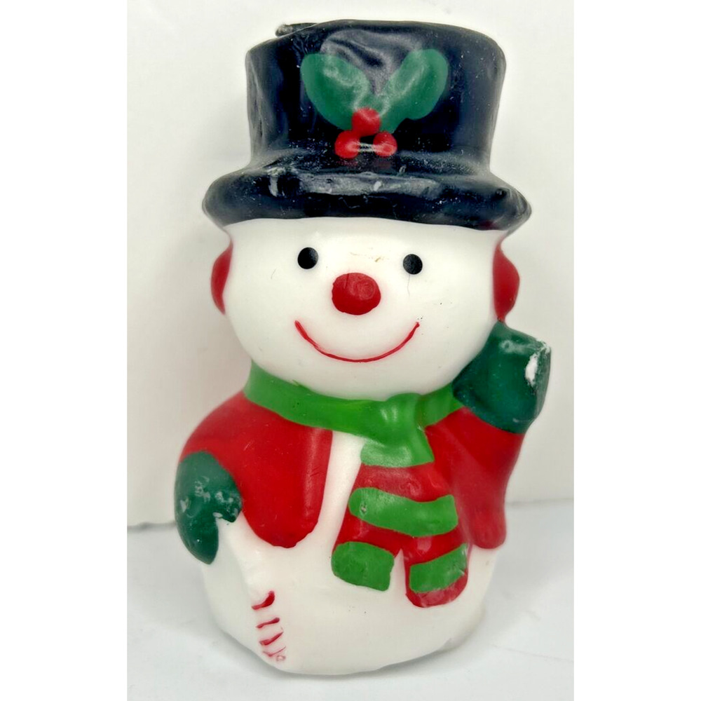 Vintage Christmas Snowman Candle 4" SKU H633